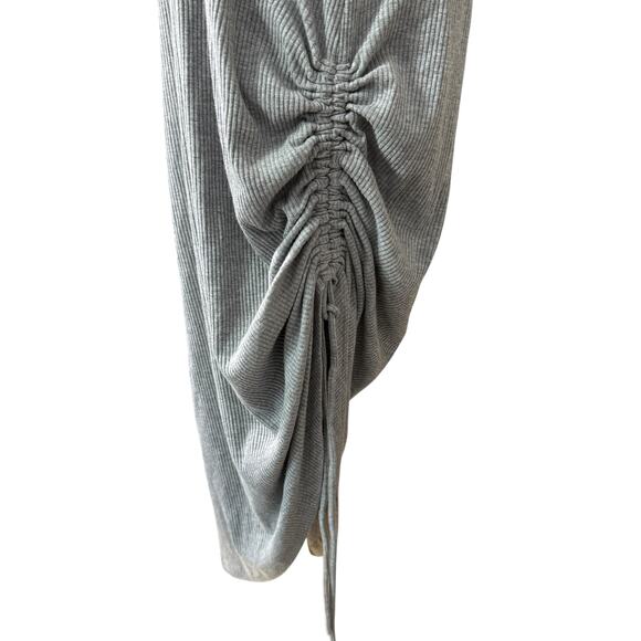 Sweaty Betty Gray Ribbed Tank Midi Dress | Racerback Side Ruched Athleisure | M - Picture 6 of 13